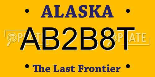 AB2B8T Alaska License Plate