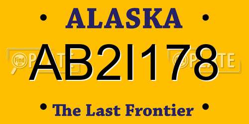 AB2I178 Alaska License Plate