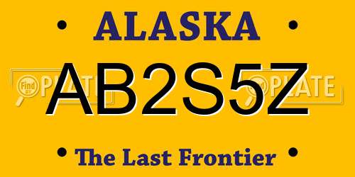 AB2S5Z Alaska License Plate