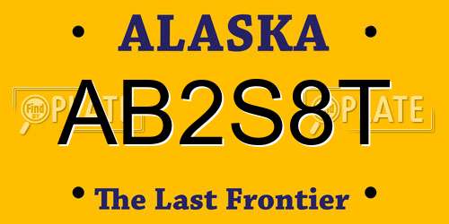 AB2S8T Alaska License Plate