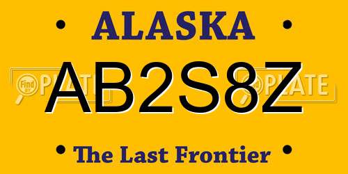 AB2S8Z Alaska License Plate