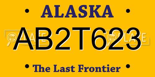 AB2T623 Alaska License Plate