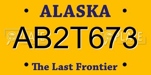 AB2T673 Alaska License Plate
