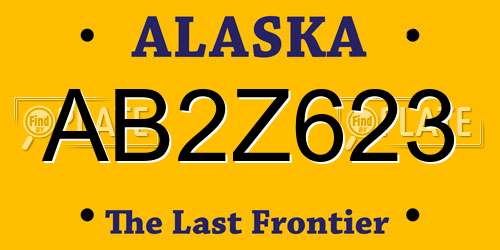 AB2Z623 Alaska License Plate