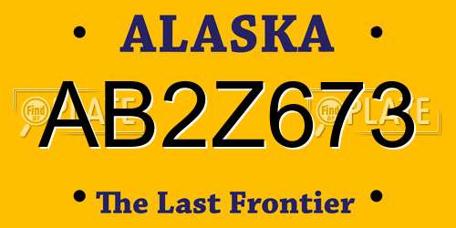 AB2Z673 Alaska License Plate