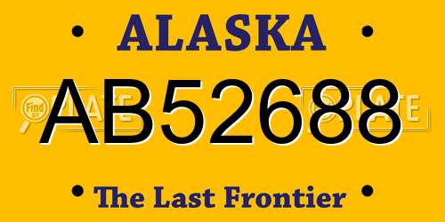 AB52688 Alaska License Plate
