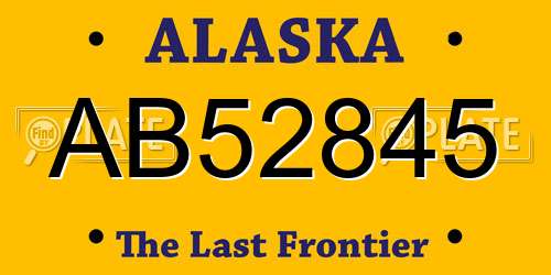 AB52845 Alaska License Plate