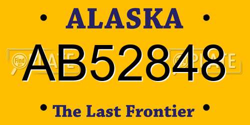 AB52848 Alaska License Plate