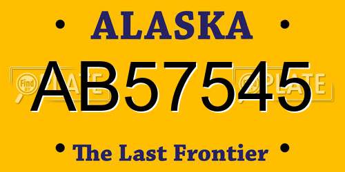 AB57545 Alaska License Plate