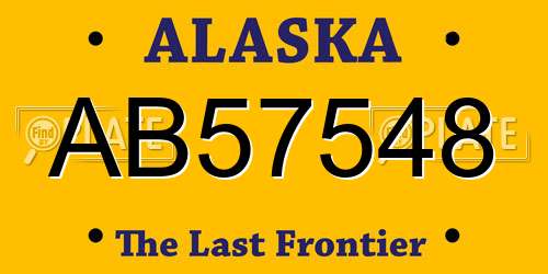 AB57548 Alaska License Plate