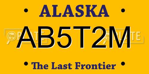 AB5T2M Alaska License Plate