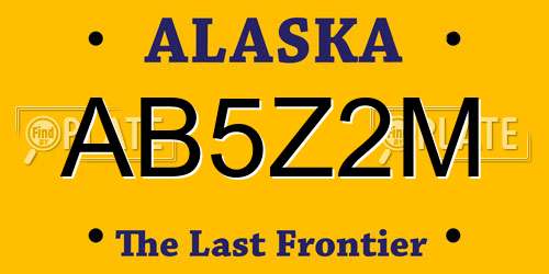 AB5Z2M Alaska License Plate