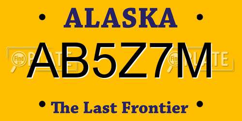 AB5Z7M Alaska License Plate