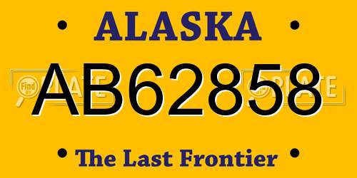 AB62858 Alaska License Plate