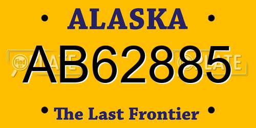 AB62885 Alaska License Plate