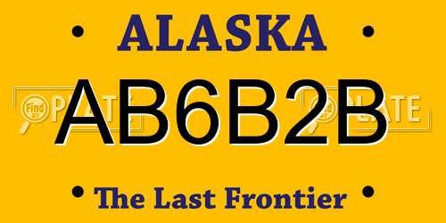 AB6B2B Alaska License Plate