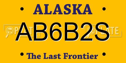 AB6B2S Alaska License Plate