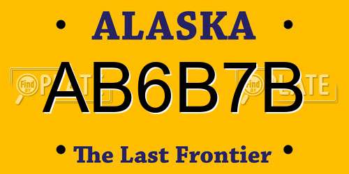 AB6B7B Alaska License Plate