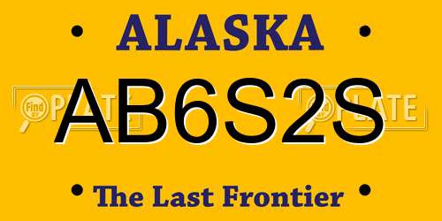 AB6S2S Alaska License Plate