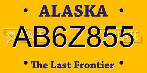 AB6Z855 Alaska License Plate