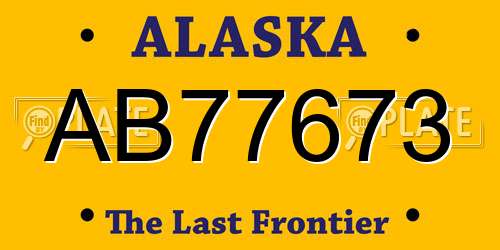 AB77673 Alaska License Plate