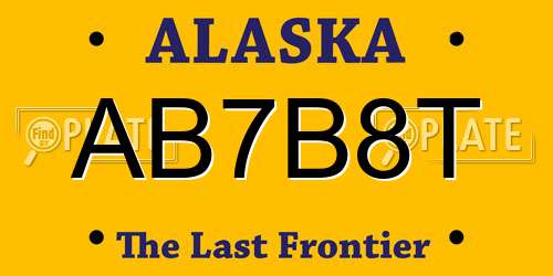 AB7B8T Alaska License Plate