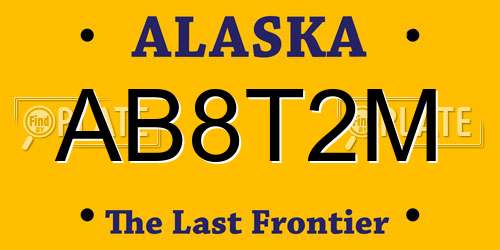 AB8T2M Alaska License Plate