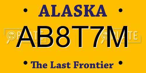 AB8T7M Alaska License Plate