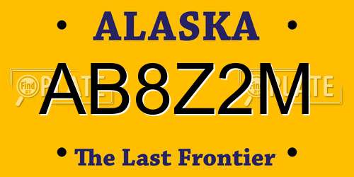 AB8Z2M Alaska License Plate