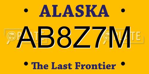 AB8Z7M Alaska License Plate