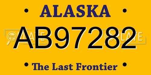 AB97282 Alaska License Plate