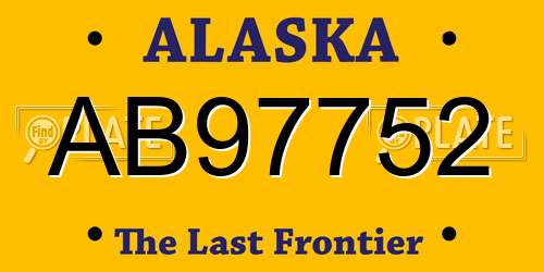AB97752 Alaska License Plate