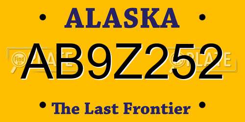 AB9Z252 Alaska License Plate
