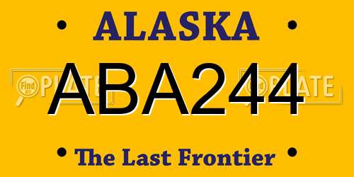 ABA244 Alaska License Plate