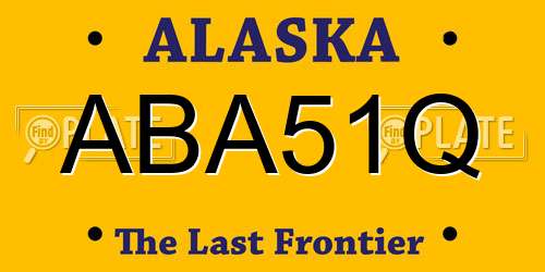 ABA51Q Alaska License Plate