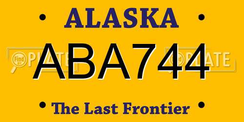 ABA744 Alaska License Plate