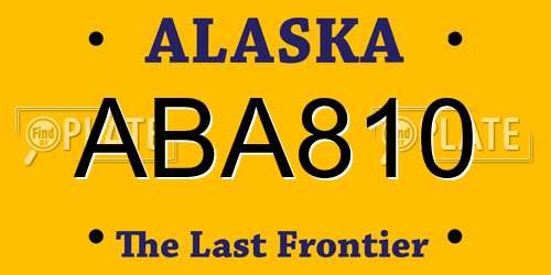 ABA810 Alaska License Plate