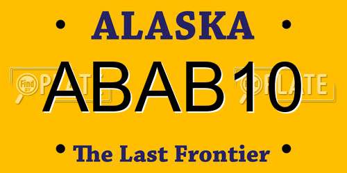 ABAB10 Alaska License Plate