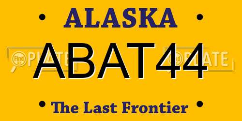 ABAT44 Alaska License Plate