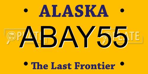 ABAY55 Alaska License Plate