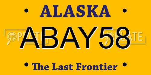 ABAY58 Alaska License Plate