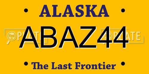 ABAZ44 Alaska License Plate