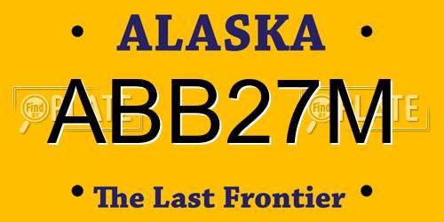 ABB27M Alaska License Plate