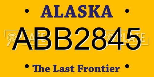 ABB2845 Alaska License Plate