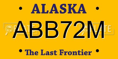 ABB72M Alaska License Plate