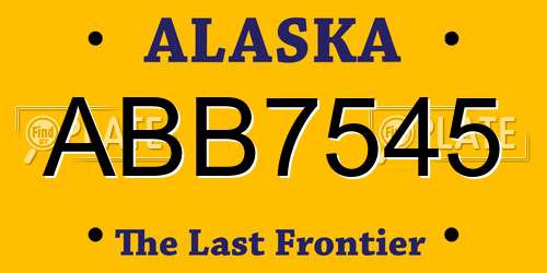 ABB7545 Alaska License Plate