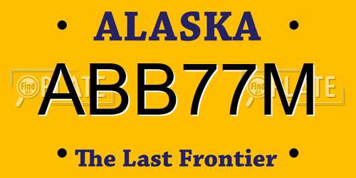 ABB77M Alaska License Plate
