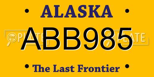 ABB985 Alaska License Plate