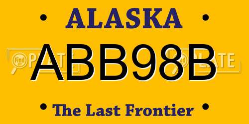 ABB98B Alaska License Plate