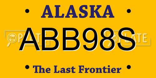 ABB98S Alaska License Plate